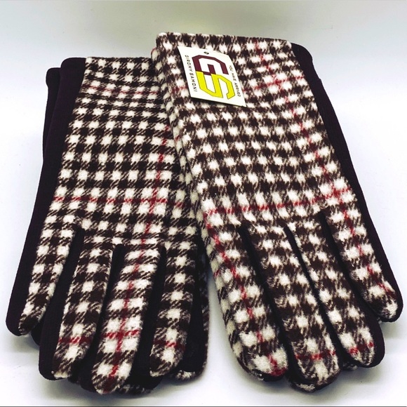 Giromy Samoni Accessories - SALE Brown Plaid Tech Touch Gloves NWT